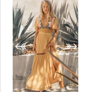 Cleobella amery maxi dress in mustard nwt